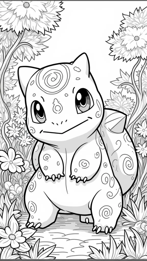 Página para colorear de Pokemon Bulbasaur